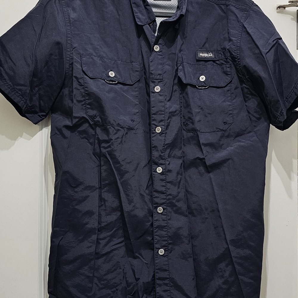 Wrangler Men's Navy Casual Button Down Shirt